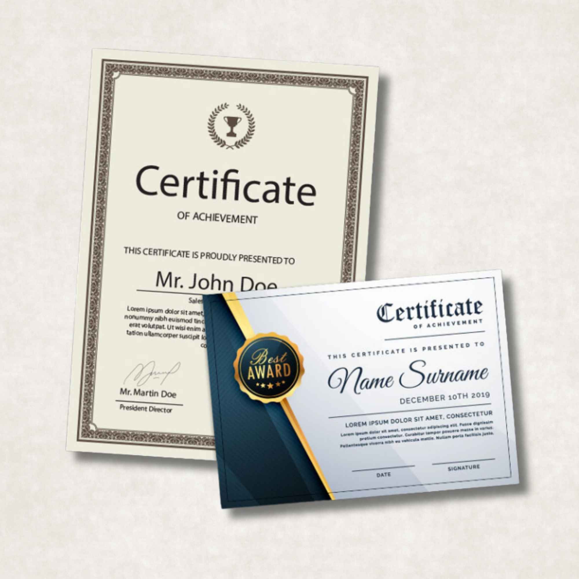 Certificates